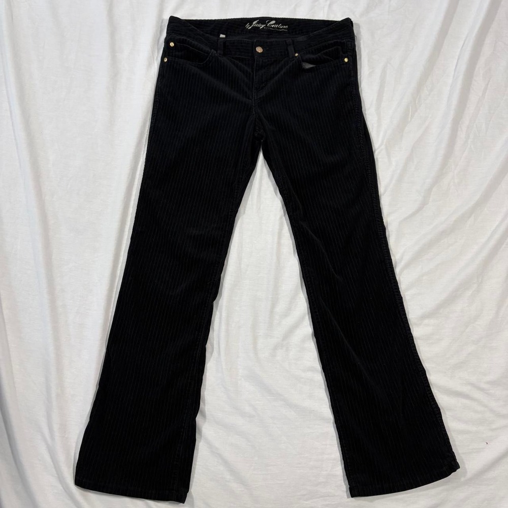 Juicy Couture black corduroy straight leg pants size 32 y2k vintage dark grunge